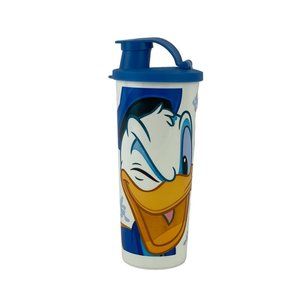 Tupperware‎ Disney Donald Duck Tumbler 16 Oz Cup w/Flip Top Lid Seal Blue
